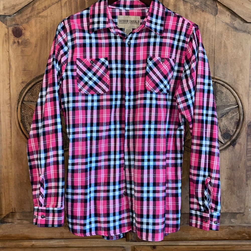 Women’s XL western flannel button up long sleeve shirt